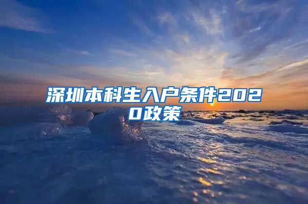 深圳本科生入户条件2020政策