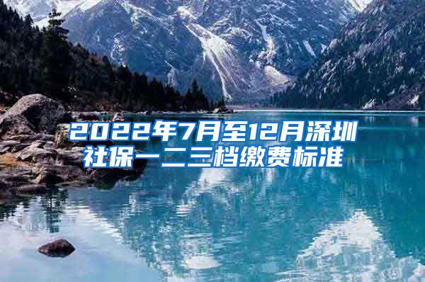 2022年7月至12月深圳社保一二三档缴费标准