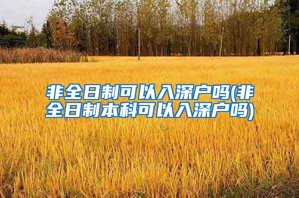 非全日制可以入深户吗(非全日制本科可以入深户吗)