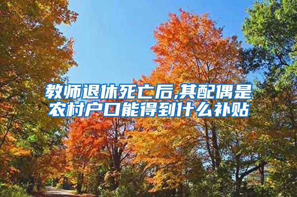 教师退休死亡后,其配偶是农村户口能得到什么补贴