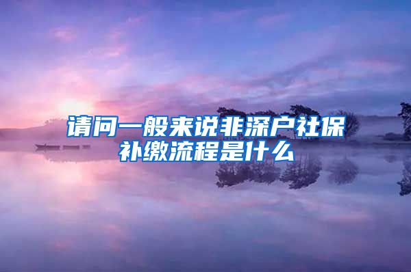请问一般来说非深户社保补缴流程是什么