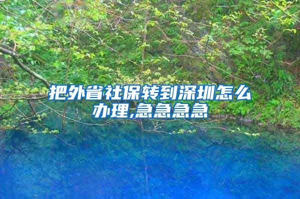把外省社保转到深圳怎么办理,急急急急