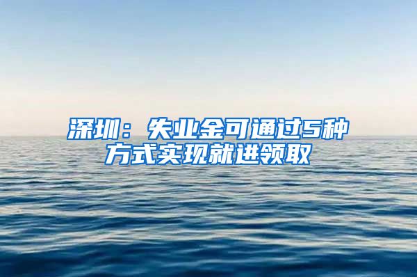 深圳：失业金可通过5种方式实现就进领取