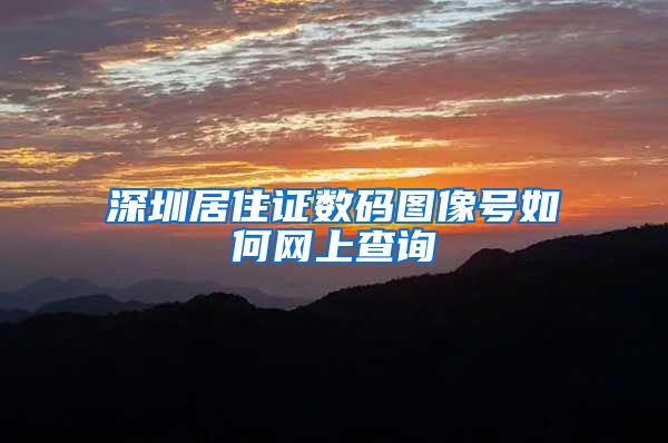深圳居住证数码图像号如何网上查询