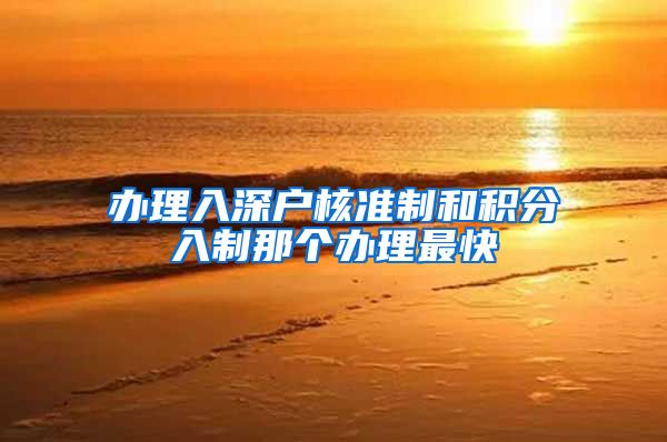 办理入深户核准制和积分入制那个办理最快