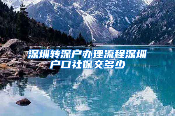 深圳转深户办理流程深圳户口社保交多少