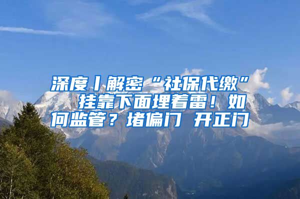 深度丨解密“社保代缴”  挂靠下面埋着雷！如何监管？堵偏门 开正门