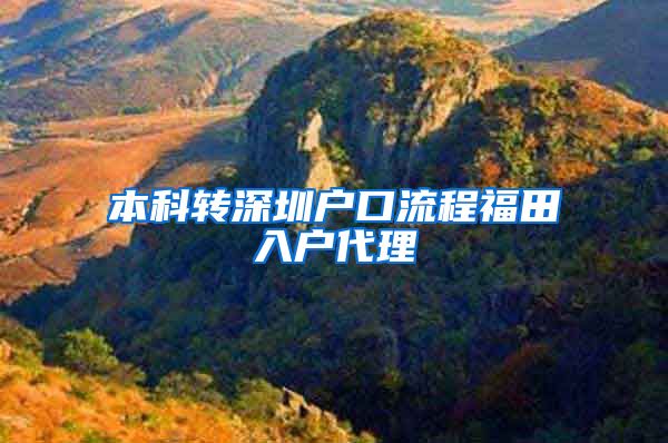 本科转深圳户口流程福田入户代理