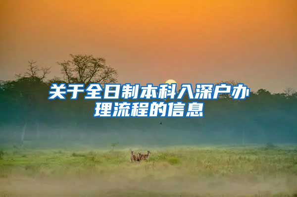 关于全日制本科入深户办理流程的信息