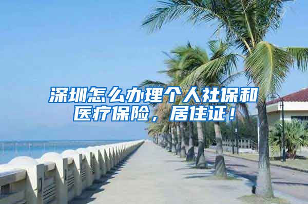 深圳怎么办理个人社保和医疗保险，居住证！