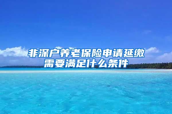 非深户养老保险申请延缴需要满足什么条件