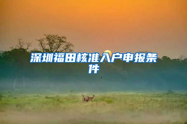 深圳福田核准入户申报条件