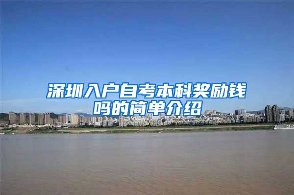 深圳入户自考本科奖励钱吗的简单介绍