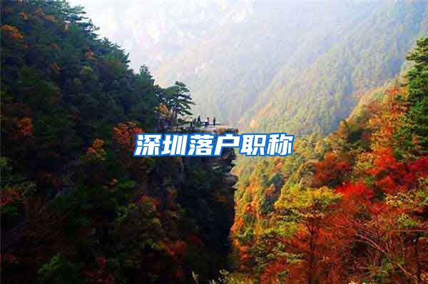 深圳落户职称
