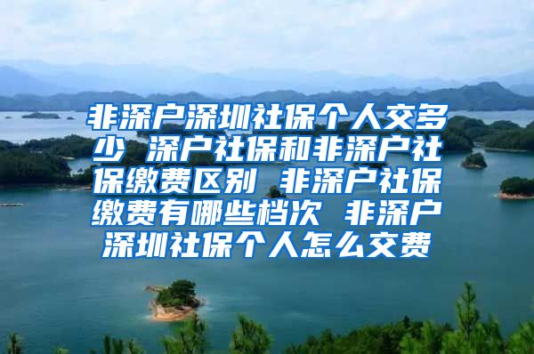 非深户深圳社保个人交多少 深户社保和非深户社保缴费区别 非深户社保缴费有哪些档次 非深户深圳社保个人怎么交费