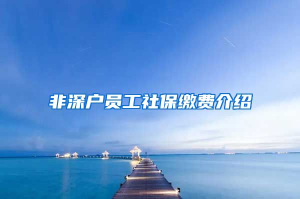 非深户员工社保缴费介绍
