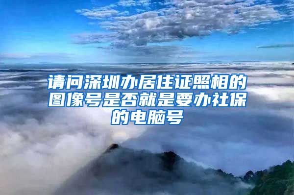请问深圳办居住证照相的图像号是否就是要办社保的电脑号