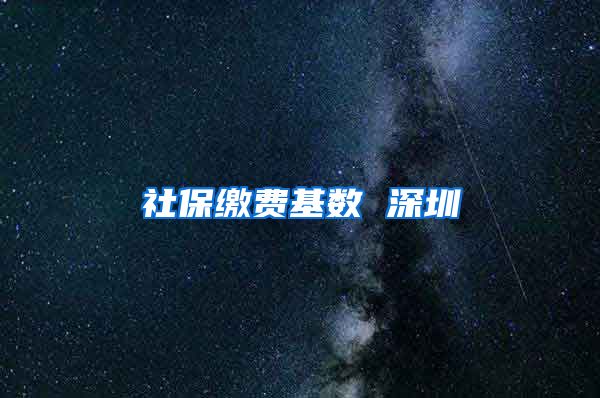社保缴费基数 深圳