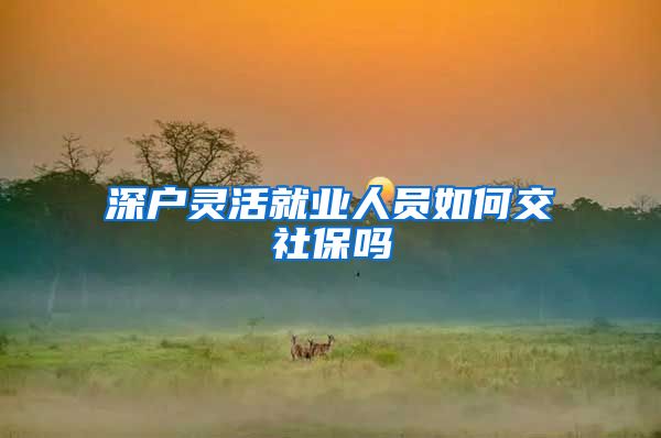 深户灵活就业人员如何交社保吗