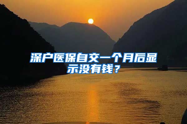 深户医保自交一个月后显示没有钱？