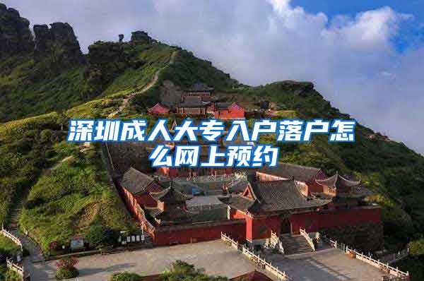 深圳成人大专入户落户怎么网上预约