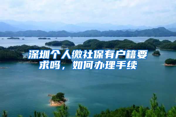 深圳个人缴社保有户籍要求吗，如何办理手续
