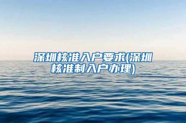 深圳核准入户要求(深圳核准制入户办理)