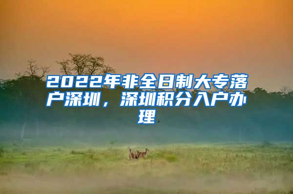 2022年非全日制大专落户深圳，深圳积分入户办理