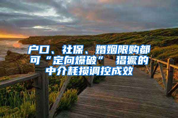 户口、社保、婚姻限购都可“定向爆破” 猖獗的中介耗损调控成效