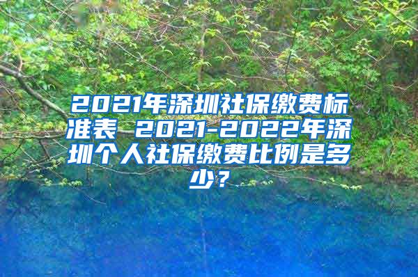 2021年深圳社保缴费标准表 2021-2022年深圳个人社保缴费比例是多少？