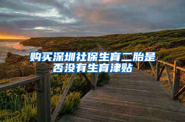 购买深圳社保生育二胎是否没有生育津贴