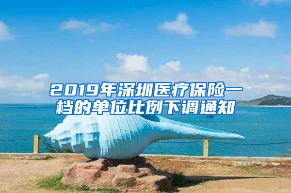 2019年深圳医疗保险一档的单位比例下调通知