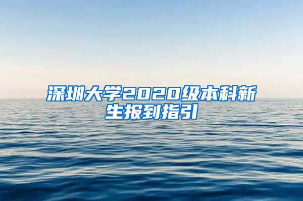 深圳大学2020级本科新生报到指引