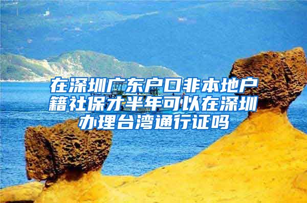 在深圳广东户口非本地户籍社保才半年可以在深圳办理台湾通行证吗