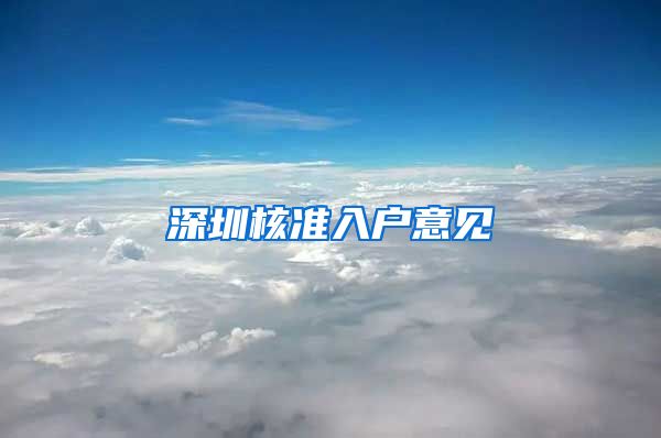 深圳核准入户意见