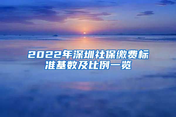 2022年深圳社保缴费标准基数及比例一览