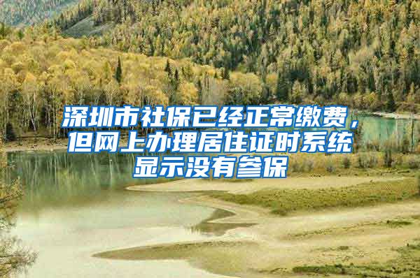 深圳市社保已经正常缴费，但网上办理居住证时系统显示没有参保