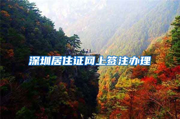深圳居住证网上签注办理