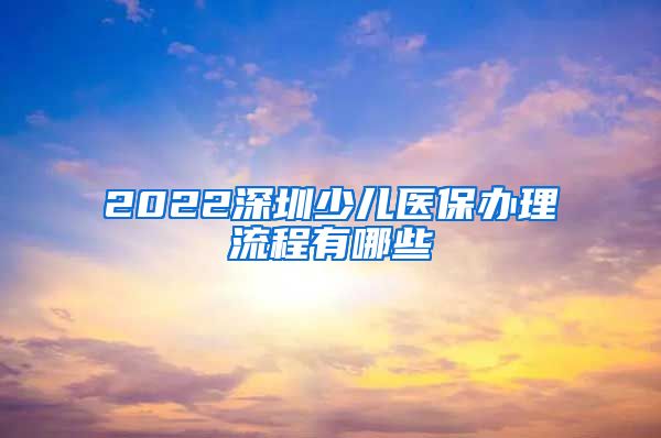 2022深圳少儿医保办理流程有哪些
