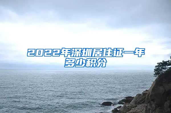 2022年深圳居住证一年多少积分