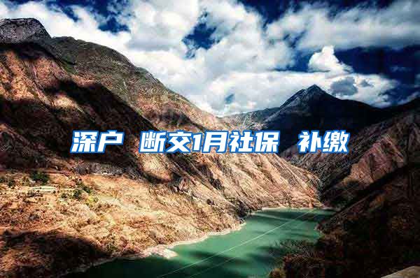 深户 断交1月社保 补缴