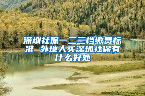 深圳社保一二三档缴费标准 外地人买深圳社保有什么好处
