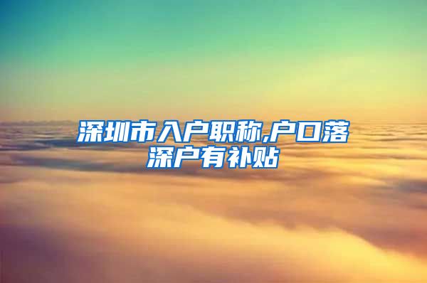 深圳市入户职称,户口落深户有补贴