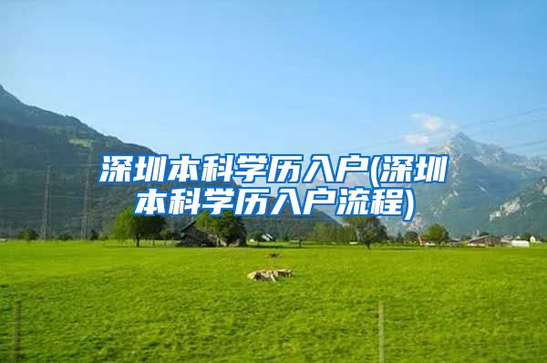 深圳本科学历入户(深圳本科学历入户流程)