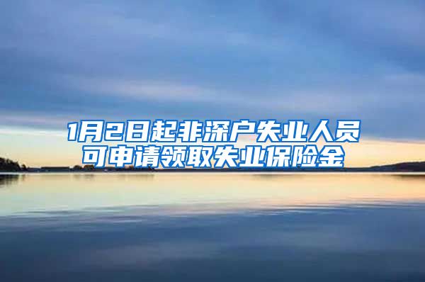 1月2日起非深户失业人员可申请领取失业保险金
