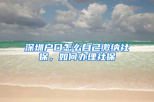 深圳户口怎么自己缴纳社保，如何办理社保