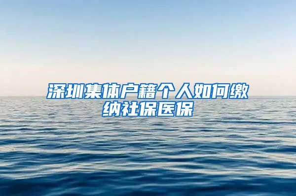 深圳集体户籍个人如何缴纳社保医保