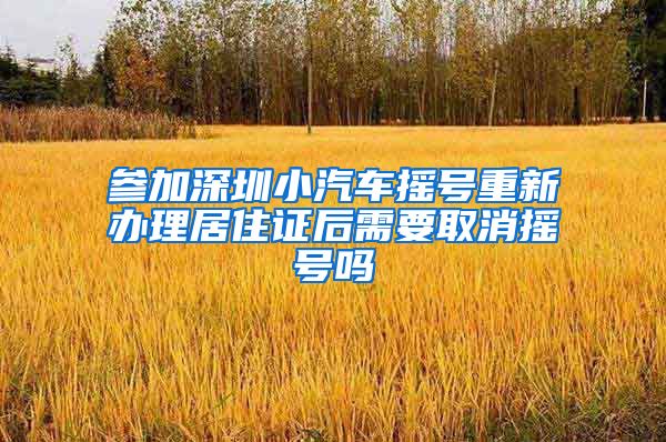 参加深圳小汽车摇号重新办理居住证后需要取消摇号吗