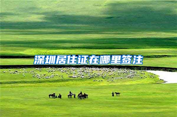 深圳居住证在哪里签注