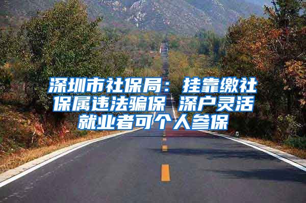 深圳市社保局：挂靠缴社保属违法骗保 深户灵活就业者可个人参保